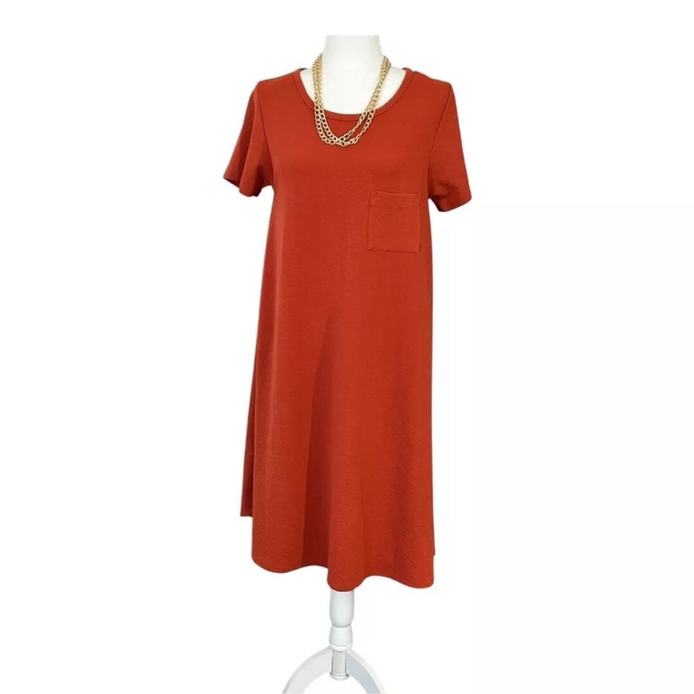 Lularoe Women’s Pullover Dress Round Neck Short Sleeves Orange Medium Pre-Owned